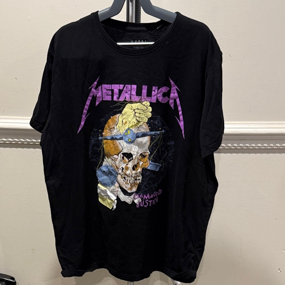 Boohoo Black Metallica Graphic Tee